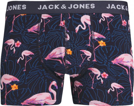 Jack & Jones JACPINK FLAMINGO TRUNKS 5 PACK Navy Blazer - Spodnje perilo & kopalne hlače - Moško Spodnje Perilo za močnejše postave