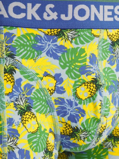 Jack & Jones JACPINEAPPLE SKULL TRUNKS 3 PACK Palace Blue - Boksarice - Moške Boksarice za Močnejše postave