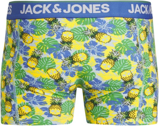 Jack & Jones JACPINEAPPLE SKULL TRUNKS 3 PACK Palace Blue - Boksarice - Moške Boksarice za Močnejše postave