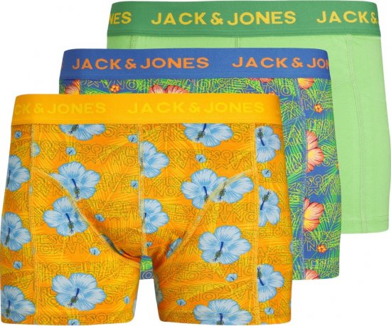 Jack & Jones JACHAWAII TRUNKS 3 PACK Palace Blue - Spodnje perilo & kopalne hlače - Moško Spodnje Perilo za močnejše postave