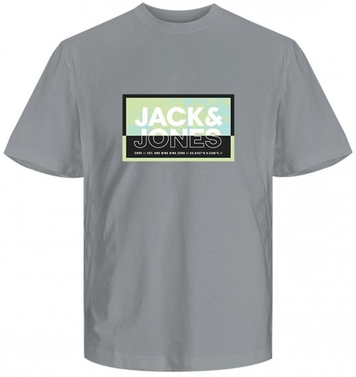 Jack & Jones JCOLOGAN SUMMER PRINT T-Shirt Gray - Kratke Majice - Moške kratke majice za močnejše postave