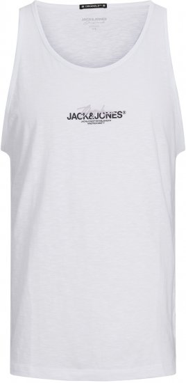 Jack & Jones JORARUBA BRANDING TANK TOP Bright White - Kratke Majice - Moške kratke majice za močnejše postave