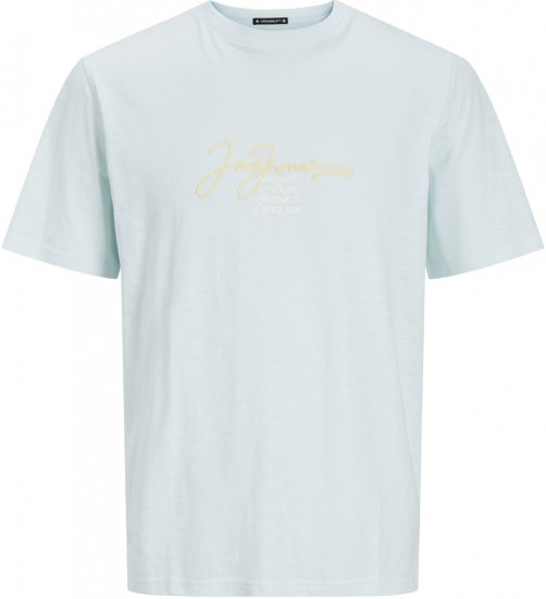 Jack & Jones JORARUBA BRANDING TEE SS CREW NECK Skylight - Kratke Majice - Moške kratke majice za močnejše postave