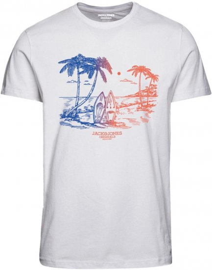 Jack & Jones JORARUBA TEE SS CREW NECK - Bright White - Kratke Majice - Moške kratke majice za močnejše postave