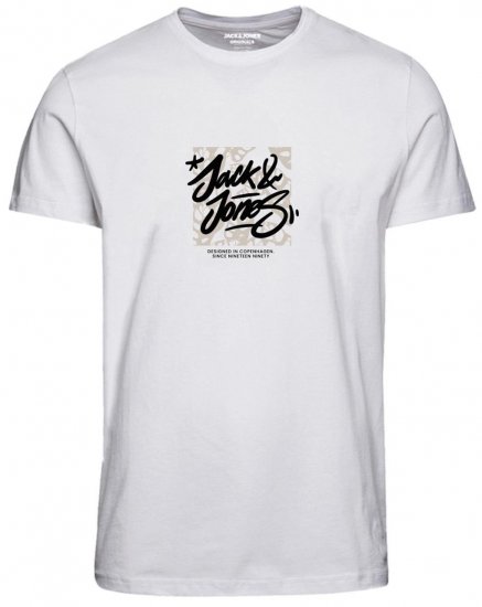 Jack & Jones JORSEQUOIA T-Shirt Bright White - Kratke Majice - Moške kratke majice za močnejše postave