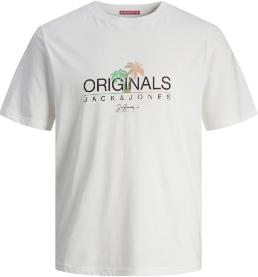 Jack & Jones JORCASEY T-Shirt Crew Neck Bright White - Kratke Majice - Moške kratke majice za močnejše postave