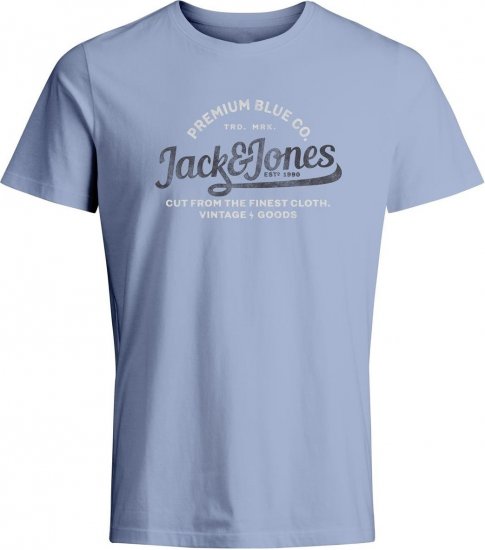 Jack & Jones JPRBLULOUIE SS TEE CREW NECK Cerulean - Kratke Majice - Moške kratke majice za močnejše postave