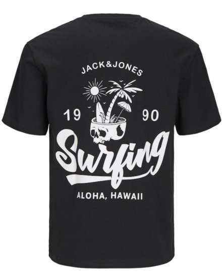Jack & Jones Zekiel Crew Neck T-Shirt Black - Kratke Majice - Moške kratke majice za močnejše postave