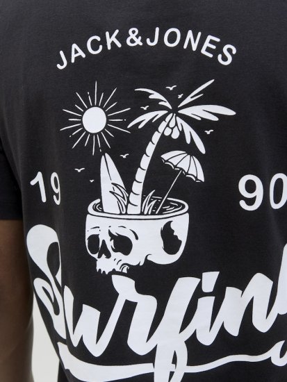 Jack & Jones Zekiel Crew Neck T-Shirt Black - Kratke Majice - Moške kratke majice za močnejše postave