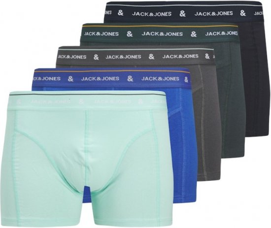 Jack & Jones Ron Soldi Trunks 5-Pack Grey - Spodnje perilo & kopalne hlače - Moško Spodnje Perilo za močnejše postave
