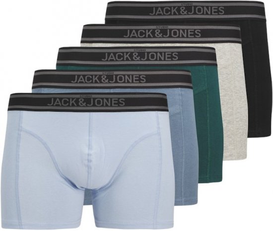 Jack & Jones Kyle Solid Trunks 5-Pack Deep Teal - Spodnje perilo & kopalne hlače - Moško Spodnje Perilo za močnejše postave