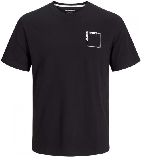 Jack & Jones Verner Crew Neck T-Shirt Black - Kratke Majice - Moške kratke majice za močnejše postave