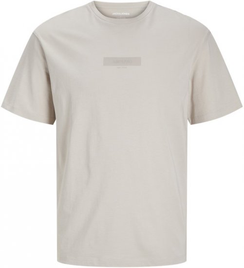 Jack & Jones TAKA T-Shirt Light Grey - Kratke Majice - Moške kratke majice za močnejše postave