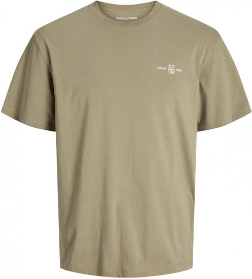 Jack & Jones Ayce Crew Neck T-Shirt Beige - Kratke Majice - Moške kratke majice za močnejše postave