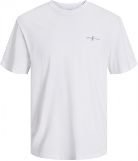 Jack & Jones Ayce Crew Neck T-Shirt White - Kratke Majice - Moške kratke majice za močnejše postave