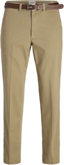 Jack & Jones Ollie Franco Chino Pants with Belt Brown - Kavbojke & hlače - Moške Kavbojke in Hlače za Močnejše Postave
