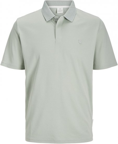 Jack & Jones Rodney Short Sleeve Polo Aqua Gray - Polo majice - Moške Polo Majice za Močnejše Postave