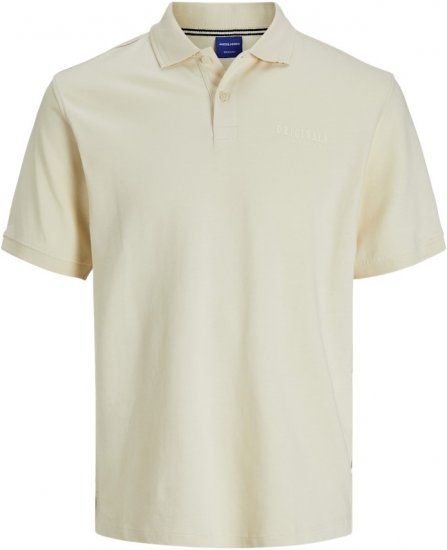 Jack & Jones Frederiksberg Polo Antique White - Polo majice - Moške Polo Majice za Močnejše Postave