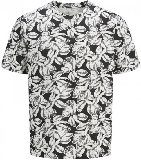 Jack & Jones Split AOP Crew Neck T-Shirt Black - Kratke Majice - Moške kratke majice za močnejše postave