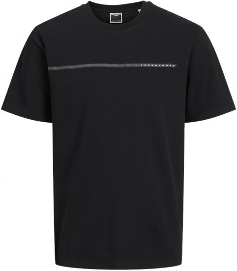 Jack & Jones FUSION Full Branding T-Shirt Black - Kratke Majice - Moške kratke majice za močnejše postave