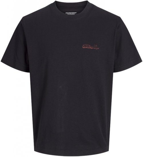 Jack & Jones Retiro Crew Neck T-Shirt Black - Kratke Majice - Moške kratke majice za močnejše postave