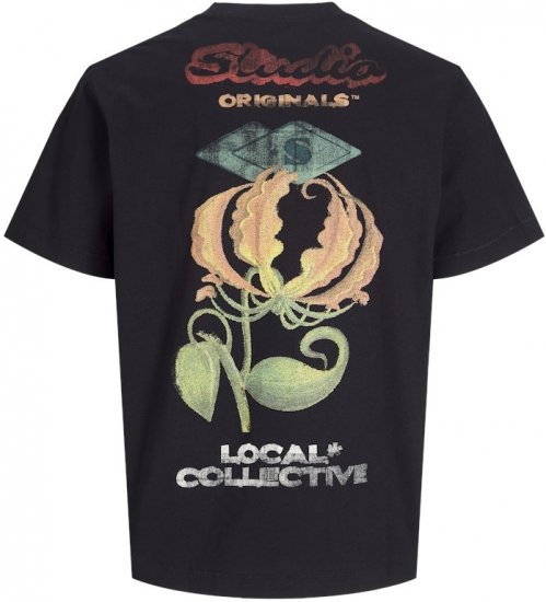 Jack & Jones Retiro Crew Neck T-Shirt Black - Kratke Majice - Moške kratke majice za močnejše postave