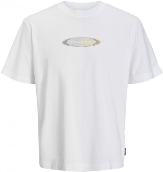 Jack & Jones Pacer Branding Print T-Shirt Bright White - Kratke Majice - Moške kratke majice za močnejše postave