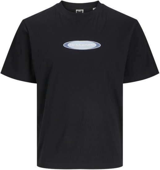 Jack & Jones Pacer Branding Print T-Shirt Black - Kratke Majice - Moške kratke majice za močnejše postave
