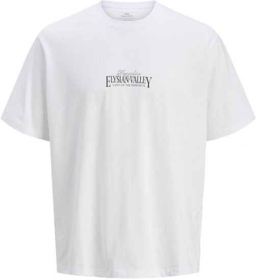 Jack & Jones Parallel Crew Neck T-Shirt Bright White - Kratke Majice - Moške kratke majice za močnejše postave