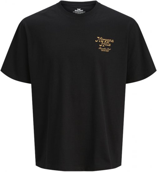 Jack & Jones Parallel Crew Neck T-Shirt Black - Kratke Majice - Moške kratke majice za močnejše postave