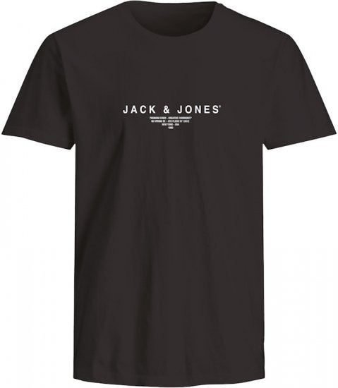 Jack & Jones Harris Crew Neck T-Shirt Black - Kratke Majice - Moške kratke majice za močnejše postave