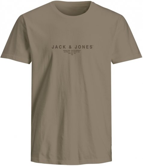 Jack & Jones Harris Crew Neck T-Shirt Brown - Kratke Majice - Moške kratke majice za močnejše postave