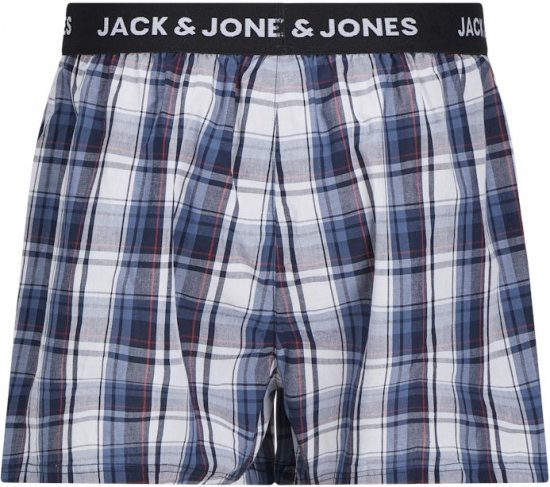 Jack & Jones Saigon Blue/Red Check Woven Boxers 3-Pack Navy Blazer - Spodnje perilo & kopalne hlače - Moško Spodnje Perilo za močnejše postave