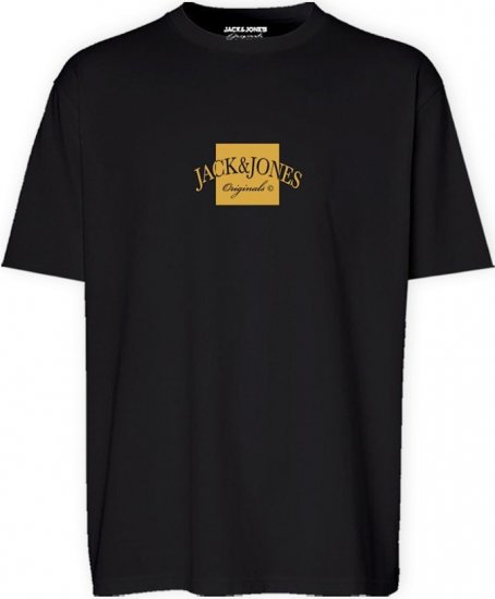 Jack & Jones Boston Crew Neck T-Shirt Black - Kratke Majice - Moške kratke majice za močnejše postave