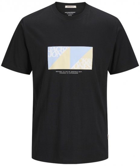 Jack & Jones Vira Branding Crew Neck T-Shirt Black - Kratke Majice - Moške kratke majice za močnejše postave