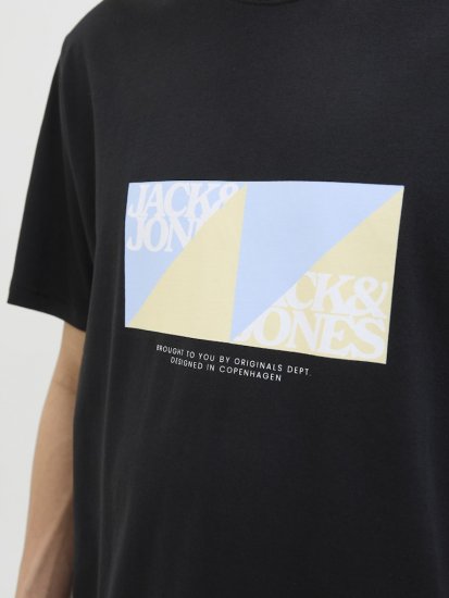 Jack & Jones Vira Branding Crew Neck T-Shirt Black - Kratke Majice - Moške kratke majice za močnejše postave