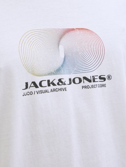 Jack & Jones Calma Crew Neck T-Shirt Bright White - Kratke Majice - Moške kratke majice za močnejše postave