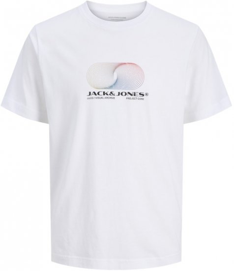 Jack & Jones Calma Crew Neck T-Shirt Bright White - Kratke Majice - Moške kratke majice za močnejše postave