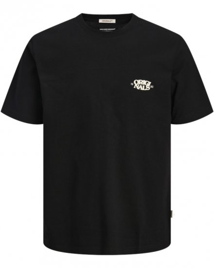  Jack & Jones Tavira Type Crew Neck T-Shirt Black - Kratke Majice - Moške kratke majice za močnejše postave