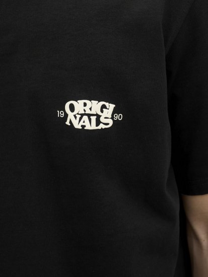  Jack & Jones Tavira Type Crew Neck T-Shirt Black - Kratke Majice - Moške kratke majice za močnejše postave