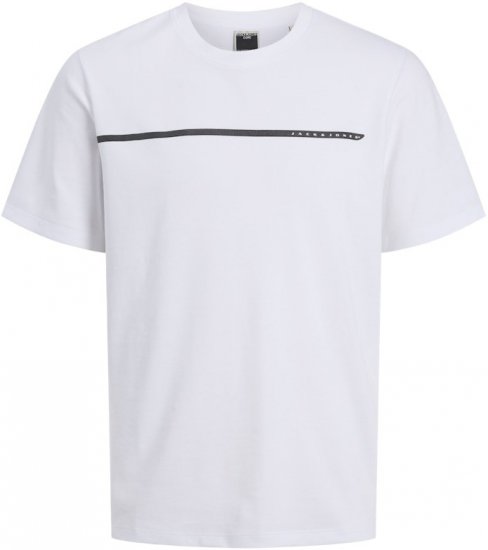 Jack & Jones FUSION Full Branding T-Shirt Bright White - Kratke Majice - Moške kratke majice za močnejše postave