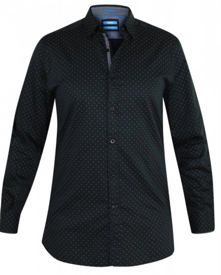 D555 Jahine Long Sleeve Printed Shirt Black - Srajce - Moške srajce za Močnejše Postave