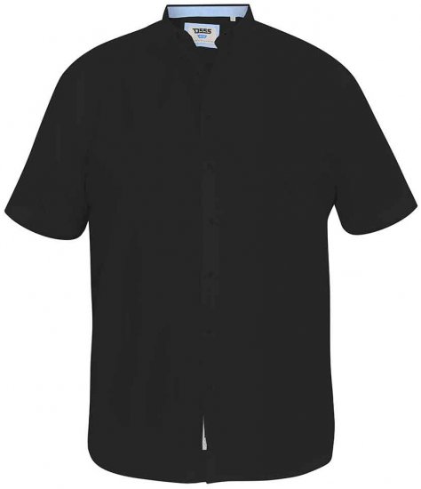D555 James Short Sleeve Oxford Shirt Black - Srajce - Moške srajce za Močnejše Postave