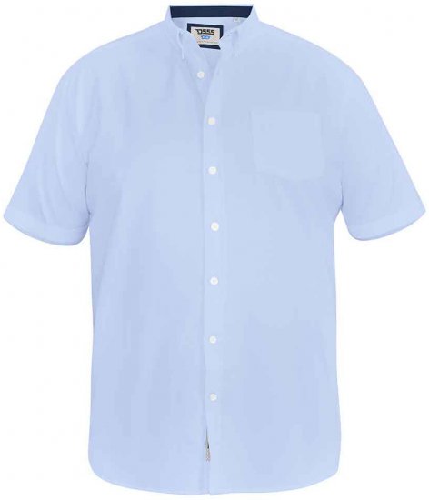 D555 James Short Sleeve Oxford Shirt Sky Blue - Srajce - Moške srajce za Močnejše Postave