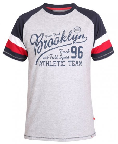 D555 Jones T-shirt Grey - Kratke Majice - Moške kratke majice za močnejše postave