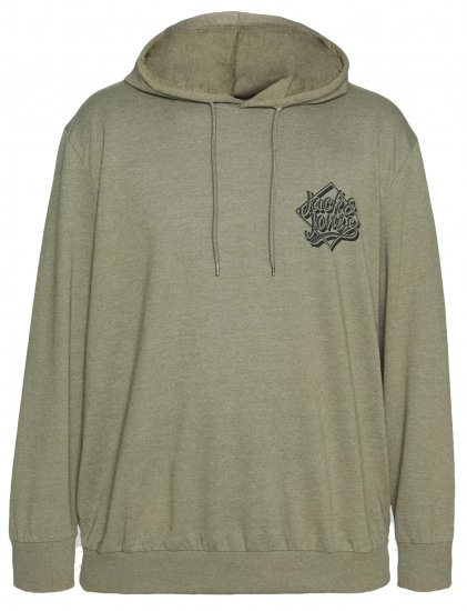 Jack & Jones Jorbrad Hoodie Dusty Olive - Puloverji & jopice - Moški Puloverji & Jopice za Močnejše Postave
