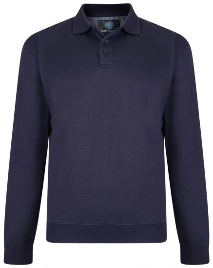 Kam Jeans Collar Sweatshirt Navy - Puloverji & jopice - Moški Puloverji & Jopice za Močnejše Postave