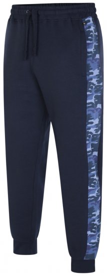 Kam Jeans 236 Panelled Camo Jog Bottoms Navy - Trenirke & kratke trenirke - Moške Trenirke za Močnejše Postave