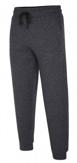 Kam Jeans 238 Quilted Jersey Joggers Charcoal - Trenirke & kratke trenirke - Moške Trenirke za Močnejše Postave