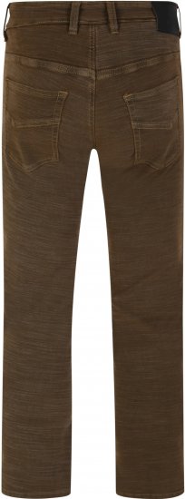 Kam Jeans 264 Slub Weave 5 Pocket Stretch Pants Brown - Kavbojke & hlače - Moške Kavbojke in Hlače za Močnejše Postave
